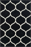 Unique Loom Rounded Trellis Frieze TRF003BLK Black Rug