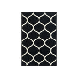 Unique Loom Rounded Trellis Frieze TRF003BLK Black Rug