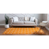 unique loom rounded trellis frieze trf003org orange rug