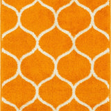 unique loom rounded trellis frieze trf003org orange rug