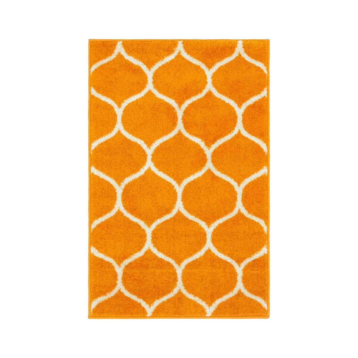 Unique Loom Rounded Trellis Frieze TRF003ORG Orange Rug