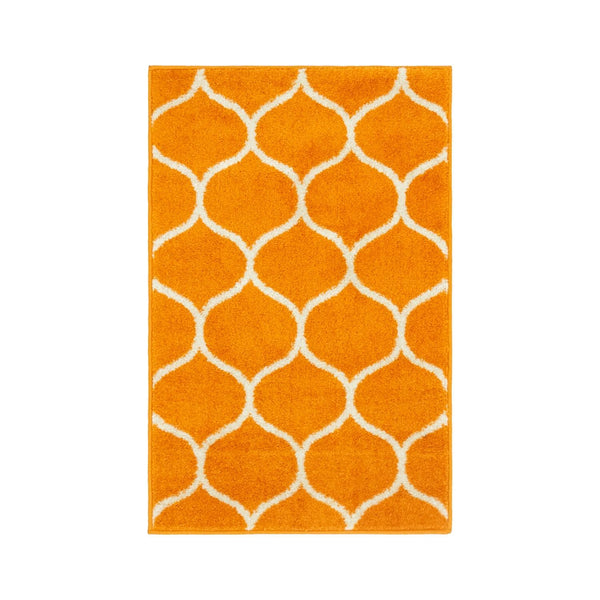Unique Loom Rounded Trellis Frieze TRF003ORG Orange Rug
