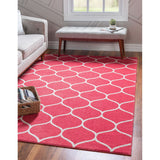 unique loom rounded trellis frieze trf003rsp rasberry rug