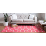 unique loom rounded trellis frieze trf003rsp rasberry rug