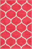 Unique Loom Rounded Trellis Frieze TRF003RSP Rasberry Rug