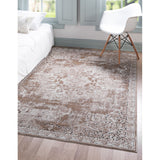 unique loom chateau roosevelt vil001lbr light brown rug
