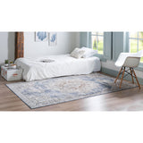 unique loom chateau roosevelt vil001blb navy blue beige rug