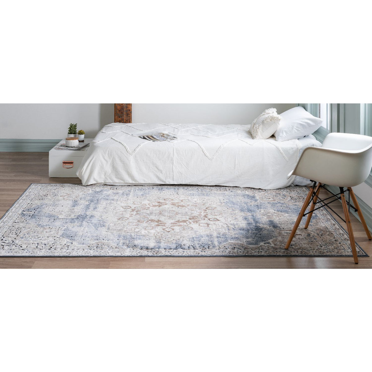 unique loom chateau roosevelt vil001blb navy blue beige rug