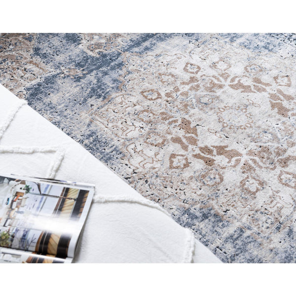 unique loom chateau roosevelt vil001blb navy blue beige rug