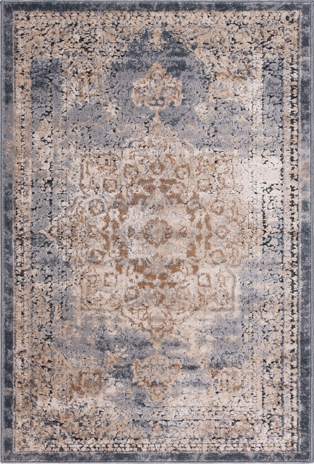 Unique Loom Chateau Roosevelt VIL001BLB Navy Blue/Beige Rug