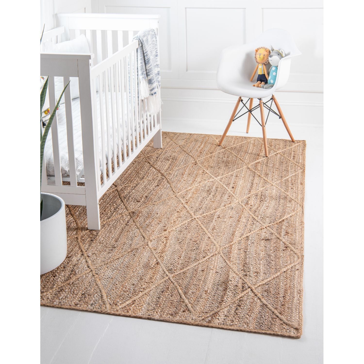 Unique Loom Trellis Braided Jute BJT012NAT Natural Rug Rugs Done Right