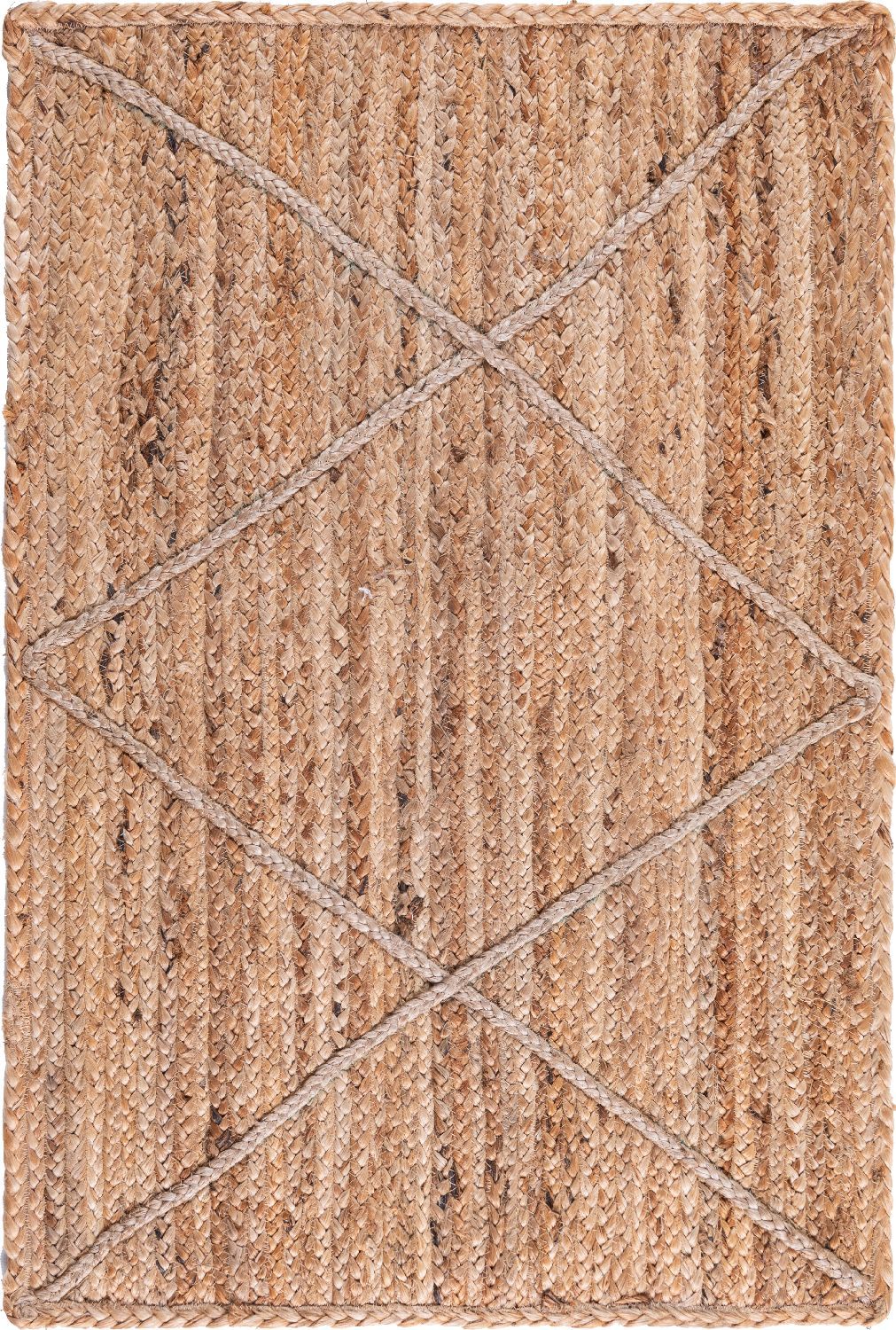 Unique Loom Trellis Braided Jute BJT012NAT Natural Rug Rugs Done Right