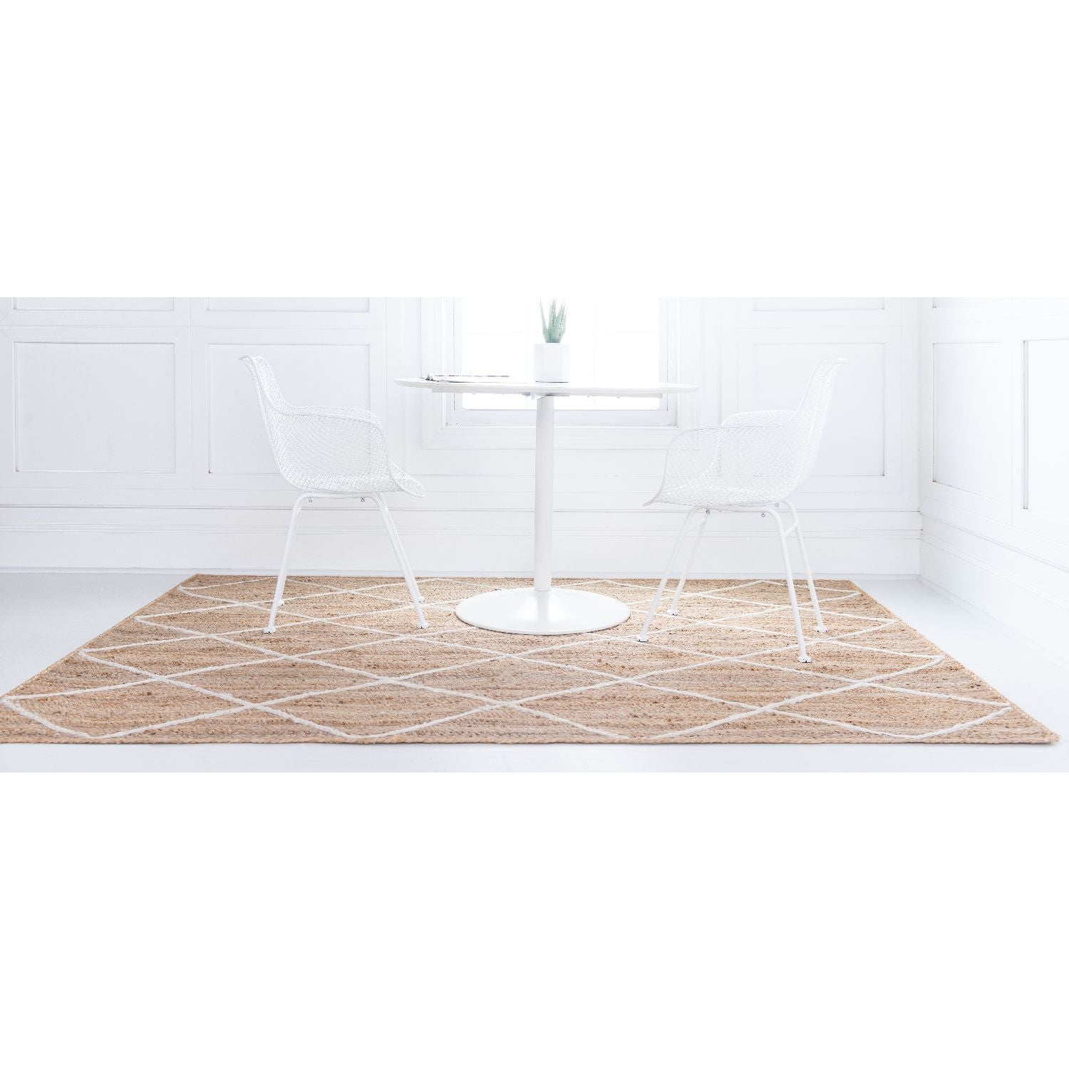 Unique Loom Trellis Braided Jute BJT012NIV Natural/Ivory Rug Rugs