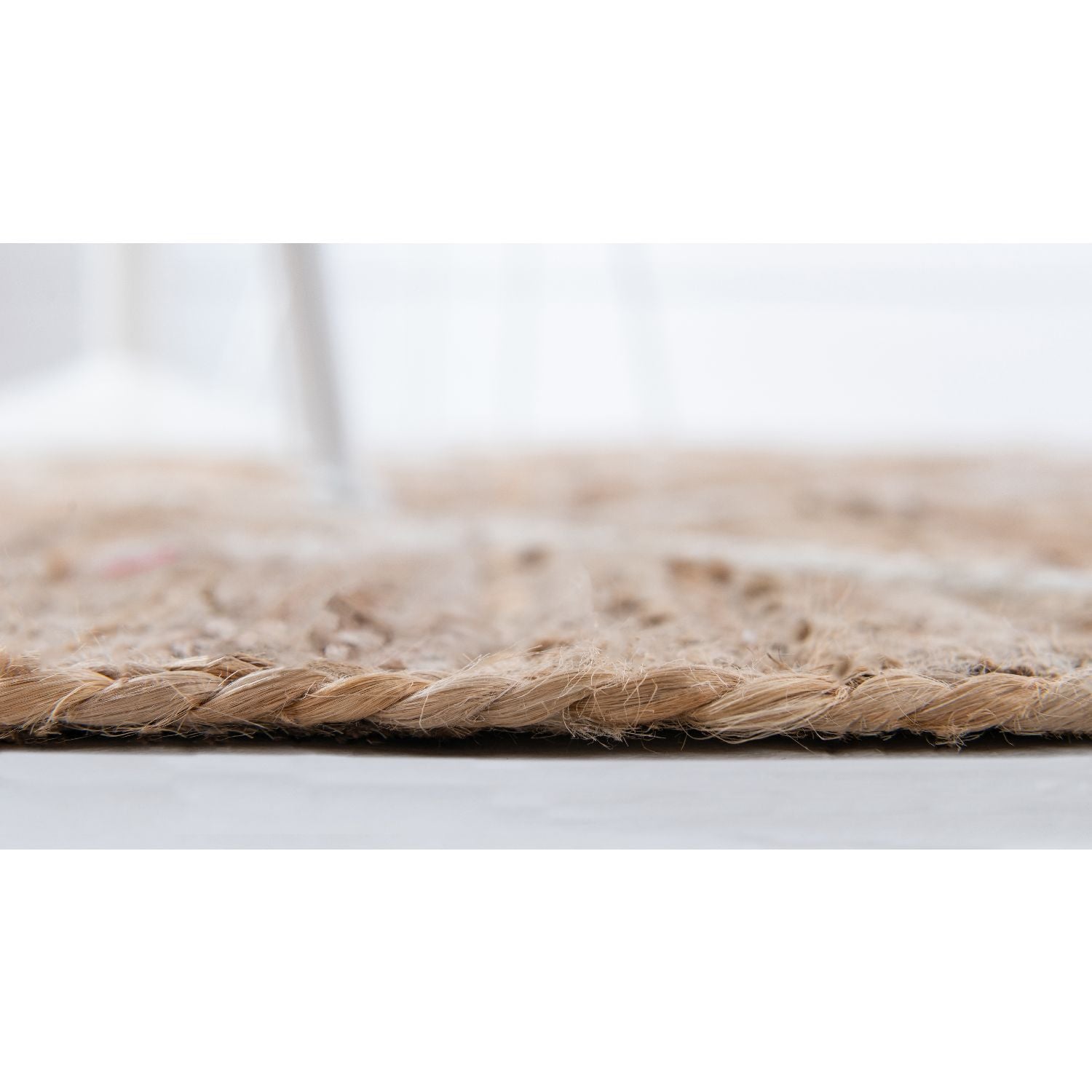 Unique Loom Trellis Braided Jute BJT012NIV Natural/Ivory Rug Rugs