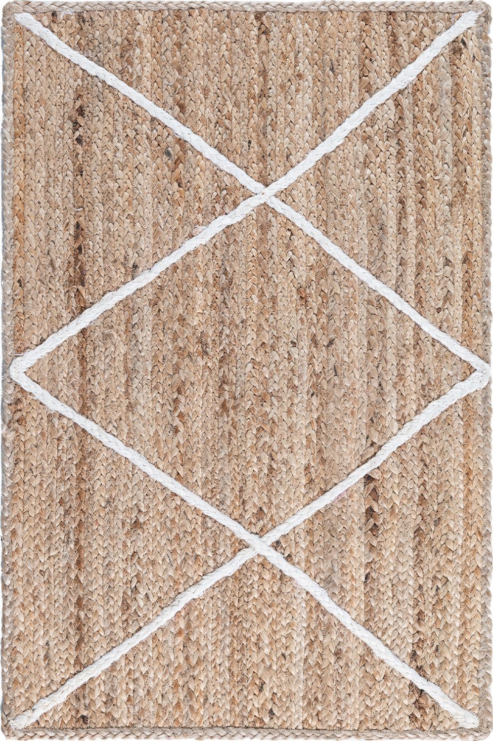 Unique Loom Trellis Braided Jute BJT012NIV Natural/Ivory Rug