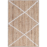 Unique Loom Trellis Braided Jute BJT012NIV Natural/Ivory Rug