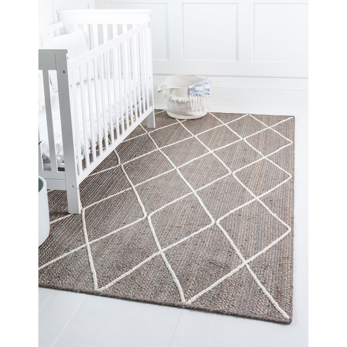 unique loom trellis braided jute bjt012gry gray ivory rug