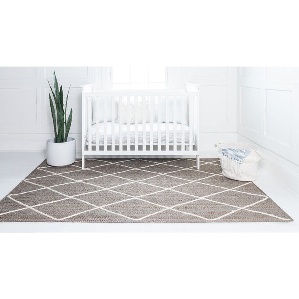 unique loom trellis braided jute bjt012gry gray ivory rug