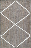 unique loom trellis braided jute bjt012gry gray ivory rug