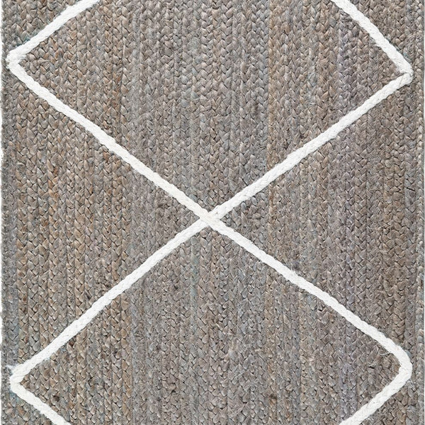 Unique Loom Trellis Braided Jute BJT012GRY Gray/Ivory Rug