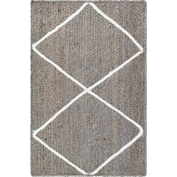 Unique Loom Trellis Braided Jute BJT012GRY Gray/Ivory Rug