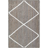 Unique Loom Trellis Braided Jute BJT012GRY Gray/Ivory Rug