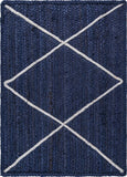 unique loom trellis braided jute bjt012nvb navy blue ivory rug