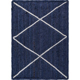 Unique Loom Trellis Braided Jute BJT012NVB Navy Blue/Ivory Rug