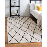 unique loom trellis braided jute bjt012ivr ivory rug