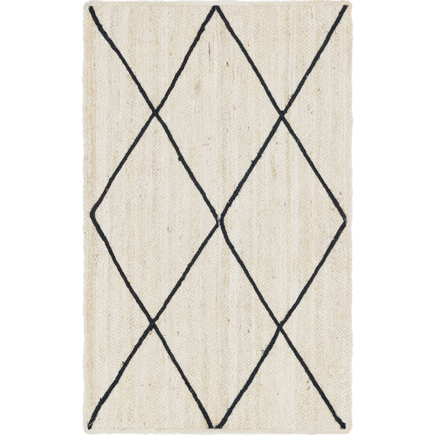 Unique Loom Trellis Braided Jute BJT012IVR Ivory Rug Rugs Done Right