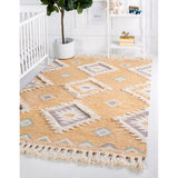 unique loom mesa arz001yel yellow rug