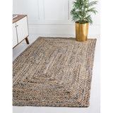 unique loom crossed braided chindi bch006blu blue rug