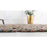unique loom crossed braided chindi bch006blu blue rug