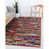 unique loom multi striped braided chindi bch005mlt multi rug