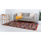 unique loom multi striped braided chindi bch005mlt multi rug