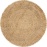 Unique Loom Floral Braided Jute BJT013NAT Natural Rug