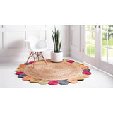 unique loom circles braided jute bjt014nat natural rug