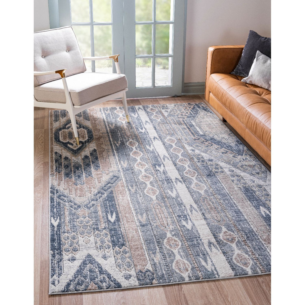 unique loom orford portland ore001nvb navy blue tan rug