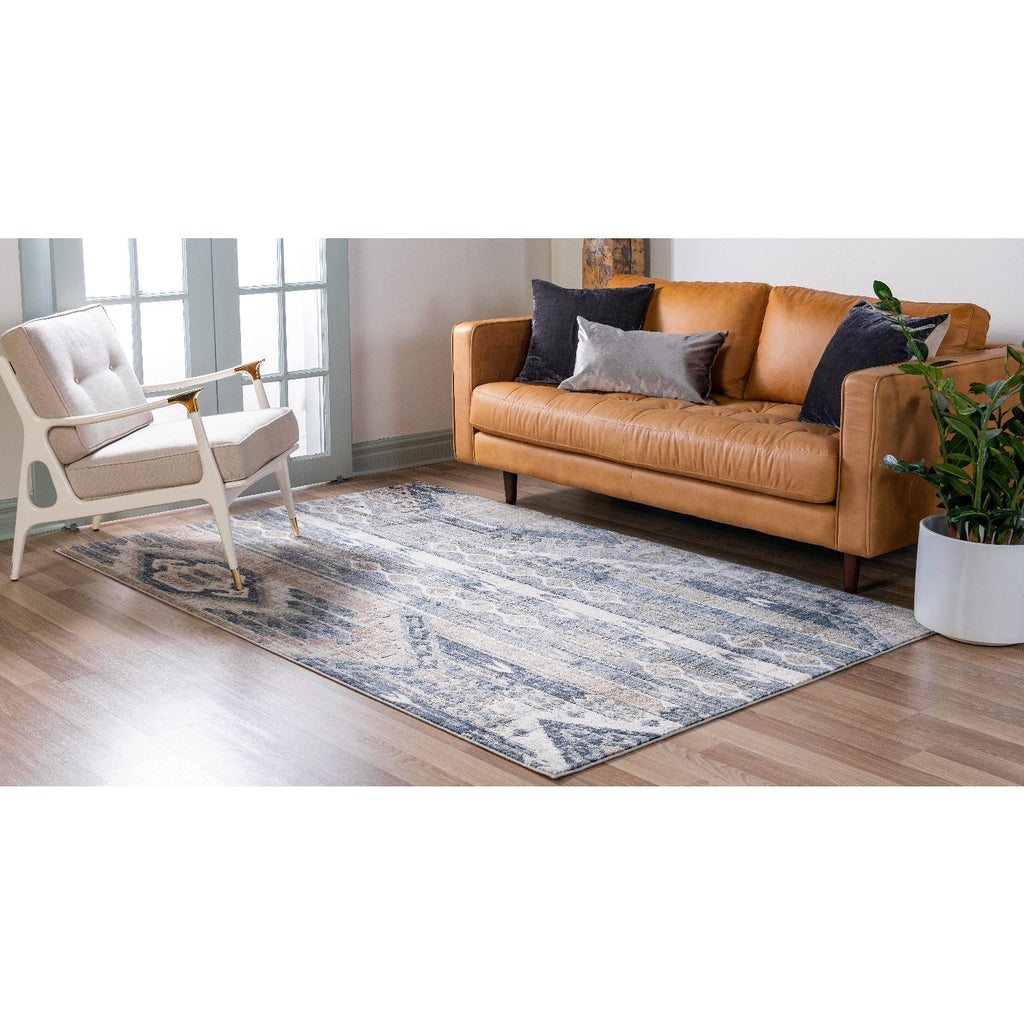 unique loom orford portland ore001nvb navy blue tan rug