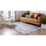 unique loom orford portland ore001nvb navy blue tan rug