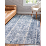 unique loom depoe portland ore002blu blue rug