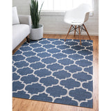 unique loom trellis decatur geo001nvb navy blue ivory rug