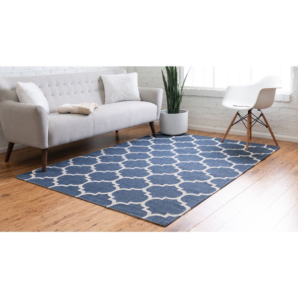 unique loom trellis decatur geo001nvb navy blue ivory rug