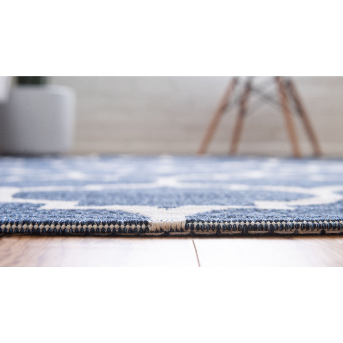 unique loom trellis decatur geo001nvb navy blue ivory rug