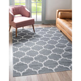 unique loom trellis decatur geo001dgr dark gray ivory rug