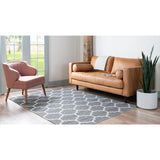 unique loom trellis decatur geo001dgr dark gray ivory rug
