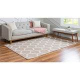unique loom trellis decatur geo001tau taupe ivory rug