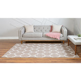 unique loom trellis decatur geo001tau taupe ivory rug