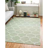 unique loom trellis decatur geo001grn green ivory rug