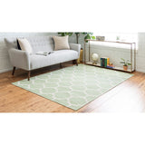 unique loom trellis decatur geo001grn green ivory rug